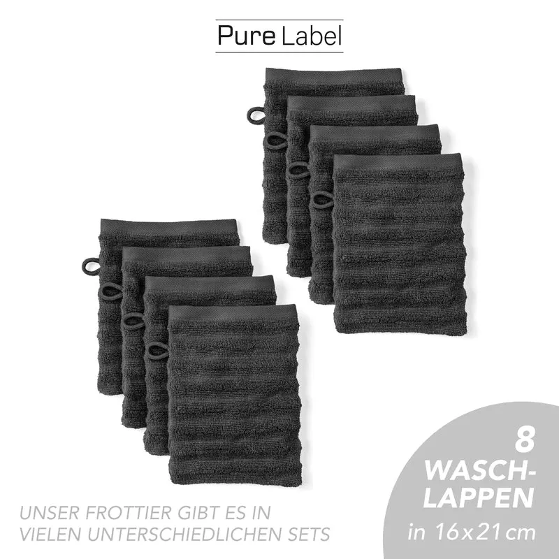 Waschlappen "Waves" - Schwarz - 8x 16x21cm