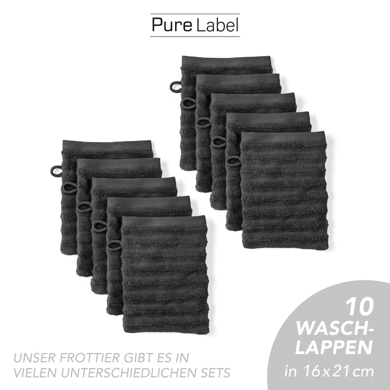 Waschlappen "Waves" - Schwarz - 10x 16x21cm