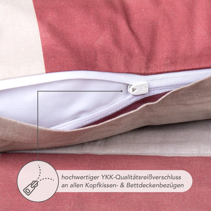 Bettwäsche "Karo" - Rot - 155x220 + 80x80 cm