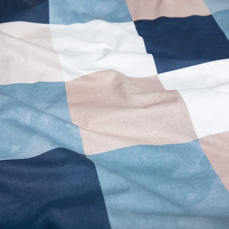 Bettwäsche "Karo" - Blau - 2x155x220 + 2x 40x80 cm