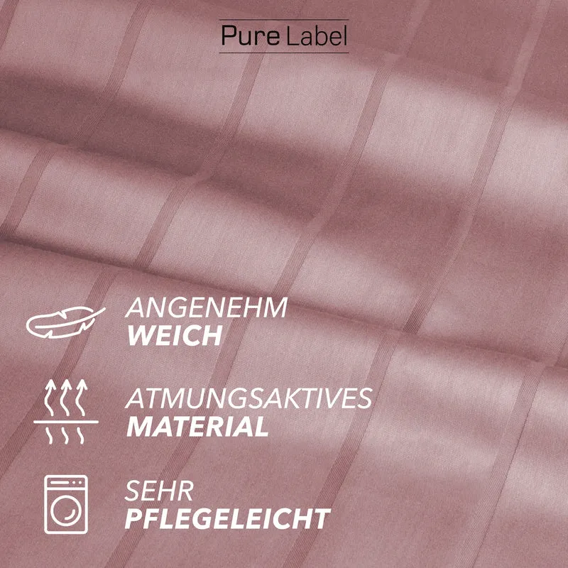 Bettwäsche Mako Satin mit Streifen - Mauve - 135x200 + 40x80cm