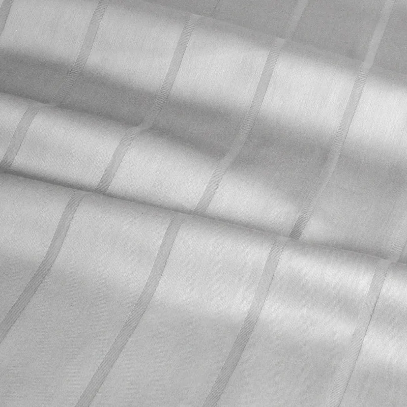 Bettwäsche Mako Satin mit Streifen - Grau - 155x220 + 80x80cm