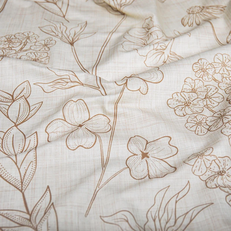 Bettwäsche "Flowers" - Creme - 2x155x220 + 2x 80x80 cm