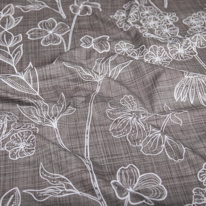 Bettwäsche "Flowers" - Taupe - 2x155x220 + 2x 40x80 cm
