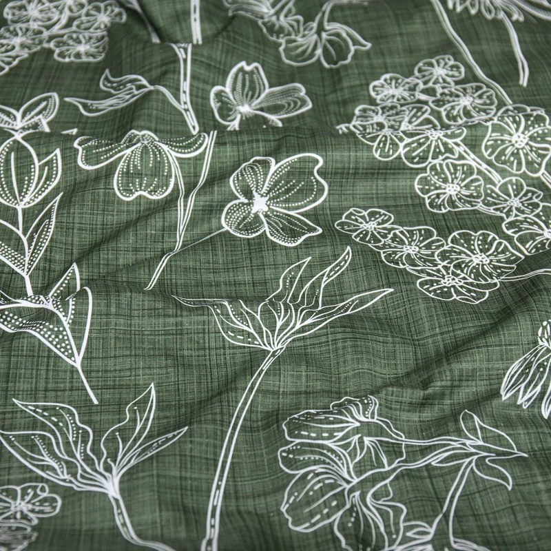 Bettwäsche "Flowers" - Grün - 155x220 + 40x80 cm