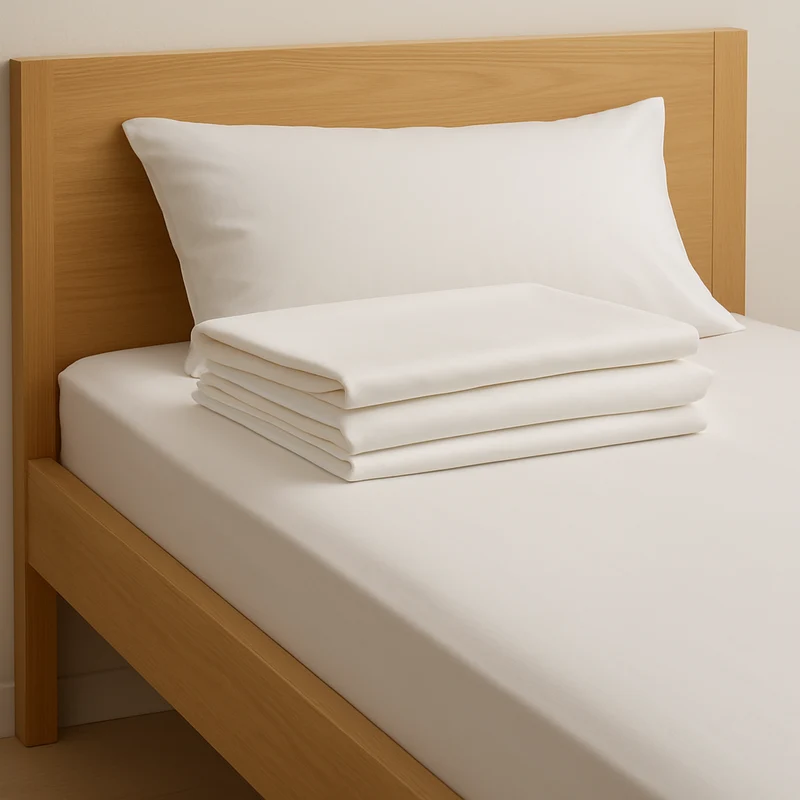 Organic Cotton Sateen Flat Sheets "Naturale" in White color