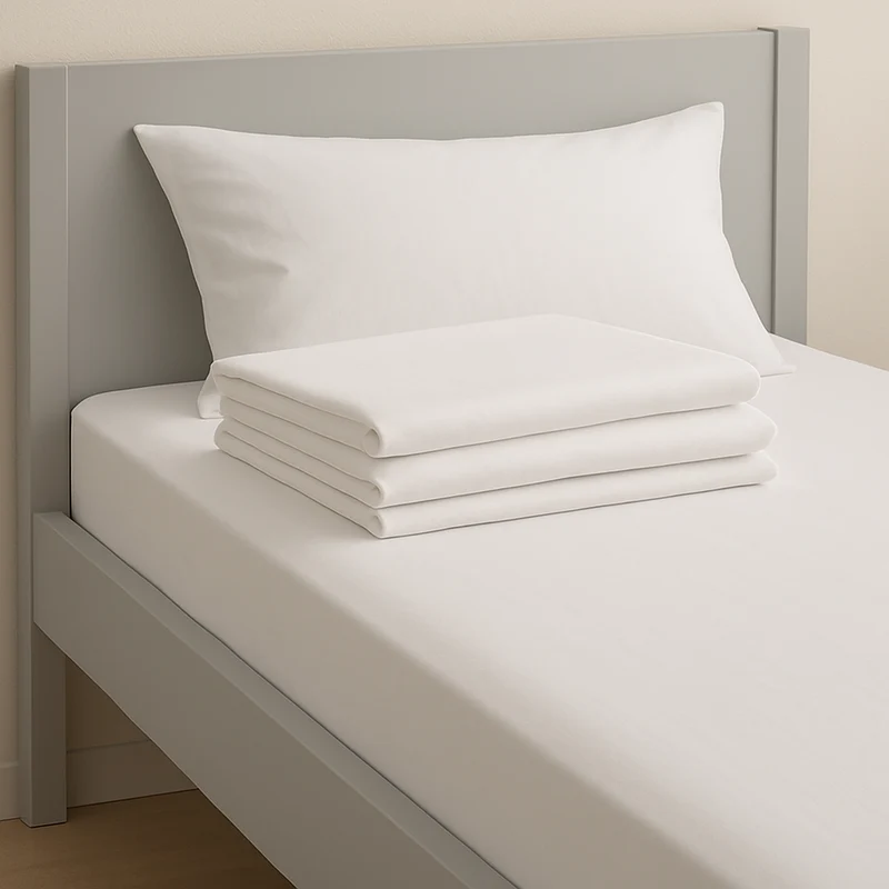 Organic Cotton Percale Fitted Sheet "Naturale" in White color