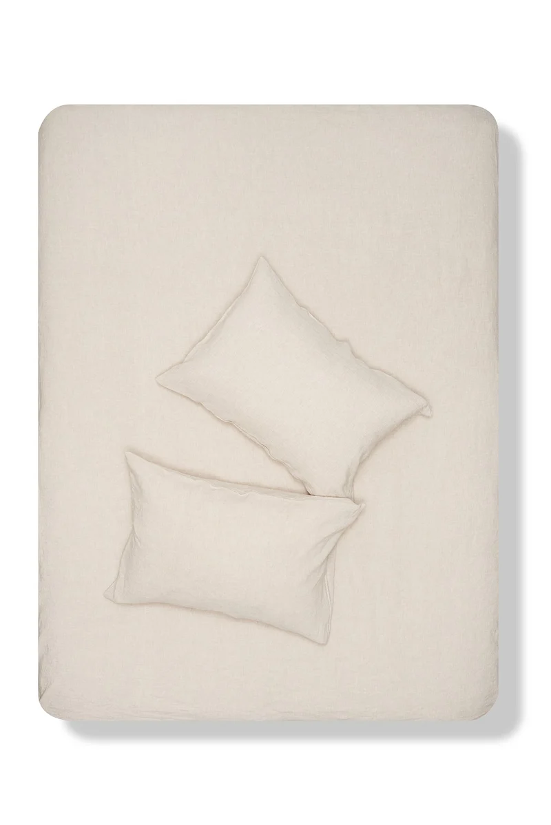 Linen Bedding Melange in Sand Color