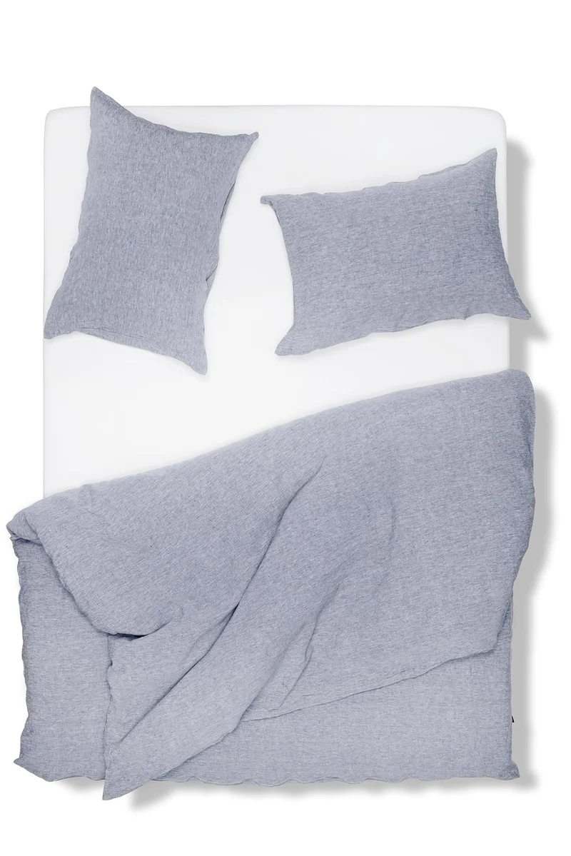 Linen Bedding Melange in Blue Color