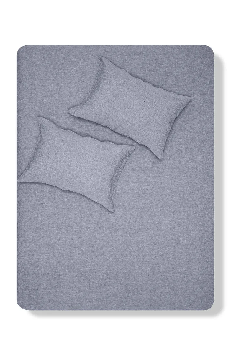 Linen Bedding Melange in Blue Color