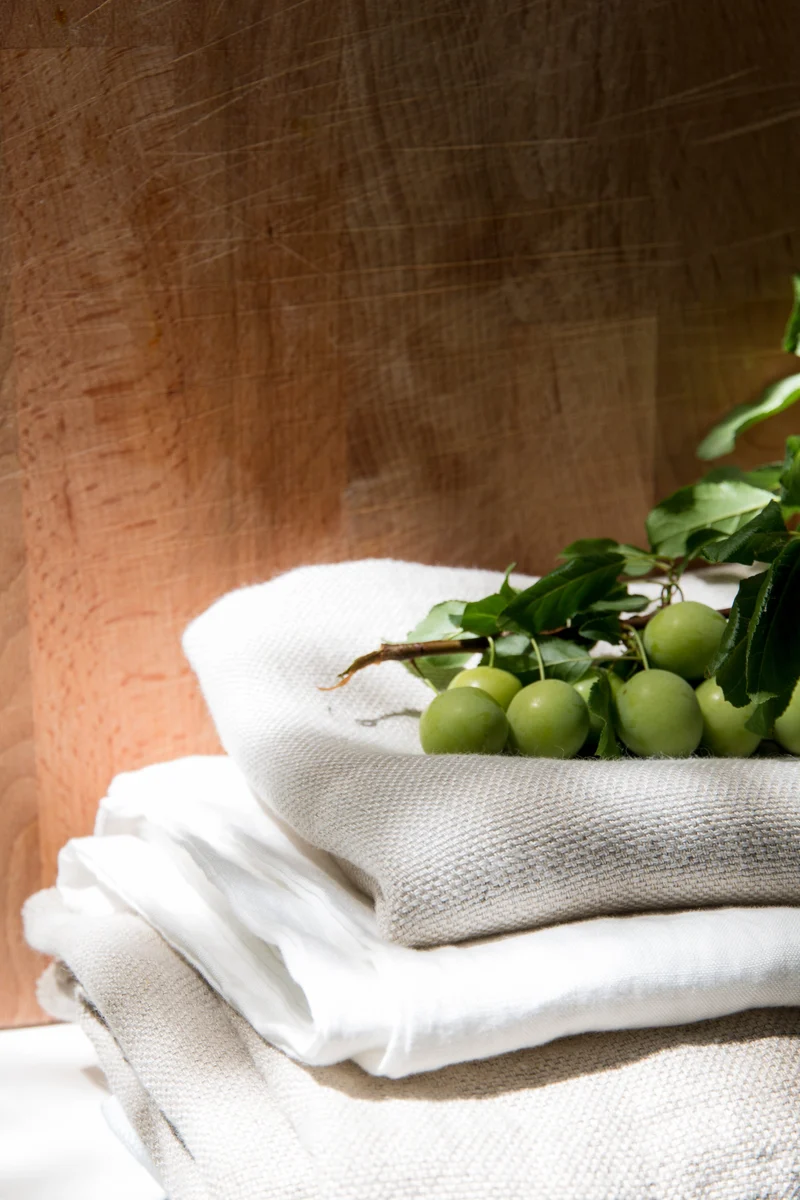 Linen Bedding Panama in White Color