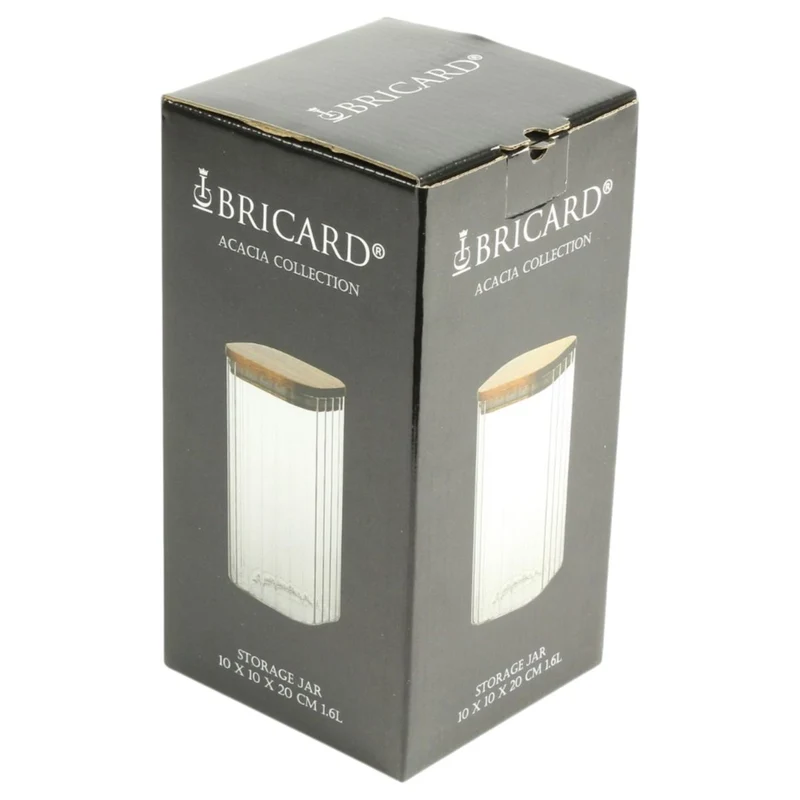 Bricard Acacia Büyük Boy Cam Saklama Kabı | 10X10X20 CM 1,6 L