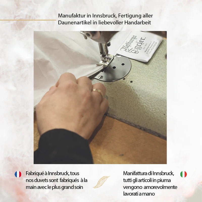 Daunenbettdecke made in Innsbruck Wärmeklasse 4