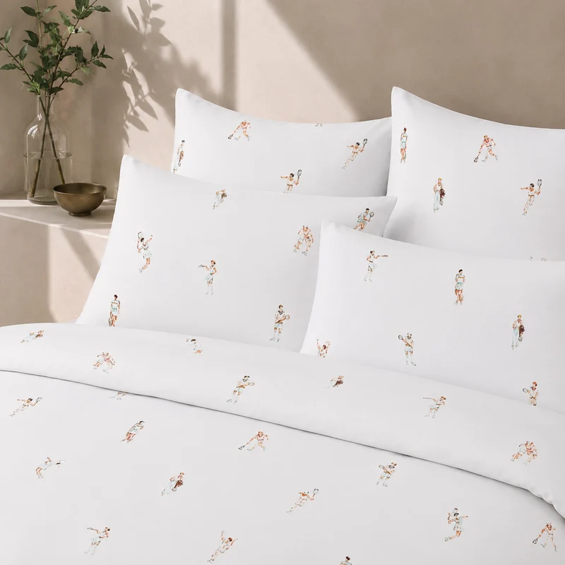 Satin Bettwäsche mit Sportmotiv, Baumwolle Bio (kbA)