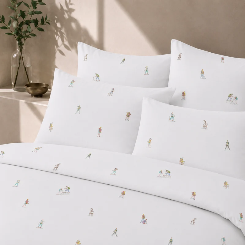 Satin Bettwäsche mit Sportmotiv, Baumwolle Bio (kbA)