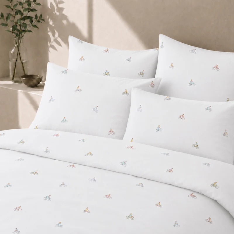 Satin Bettwäsche mit Sportmotiv, Baumwolle Bio (kbA)