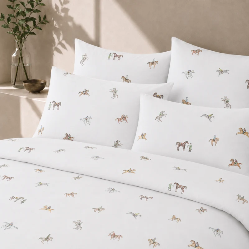 Satin Bettwäsche mit Sportmotiv, Baumwolle Bio (kbA)