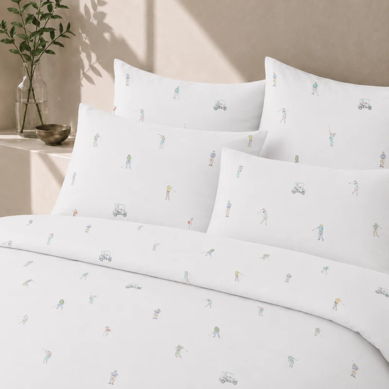 Satin Bettwäsche mit Sportmotiv, Baumwolle Bio (kbA)