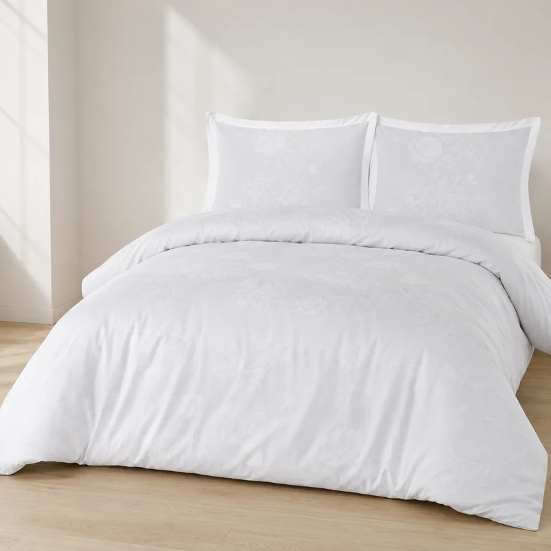 Lavella Melis Saten Nevresim Takımı | Beyaz 200 × 220 cm