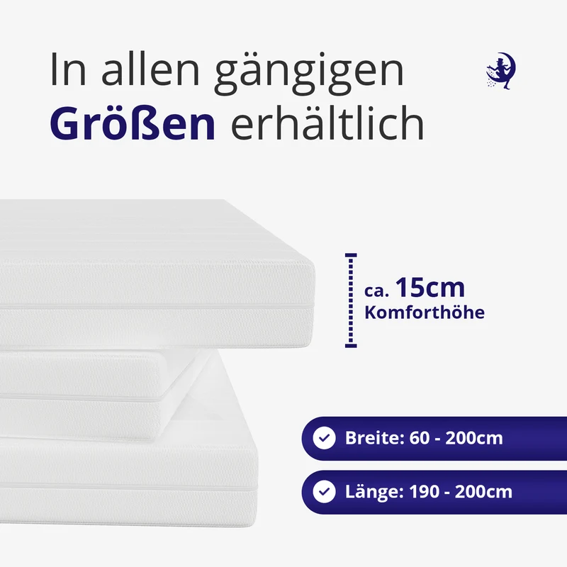 GelHybrid 15 – Kaltschaummatratze mit Gelschaum-Topper