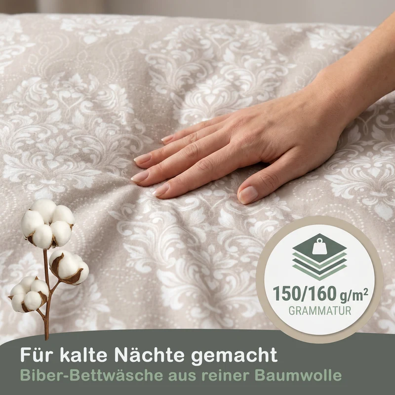 Biber Bettwäsche-Set Ornamente Sand