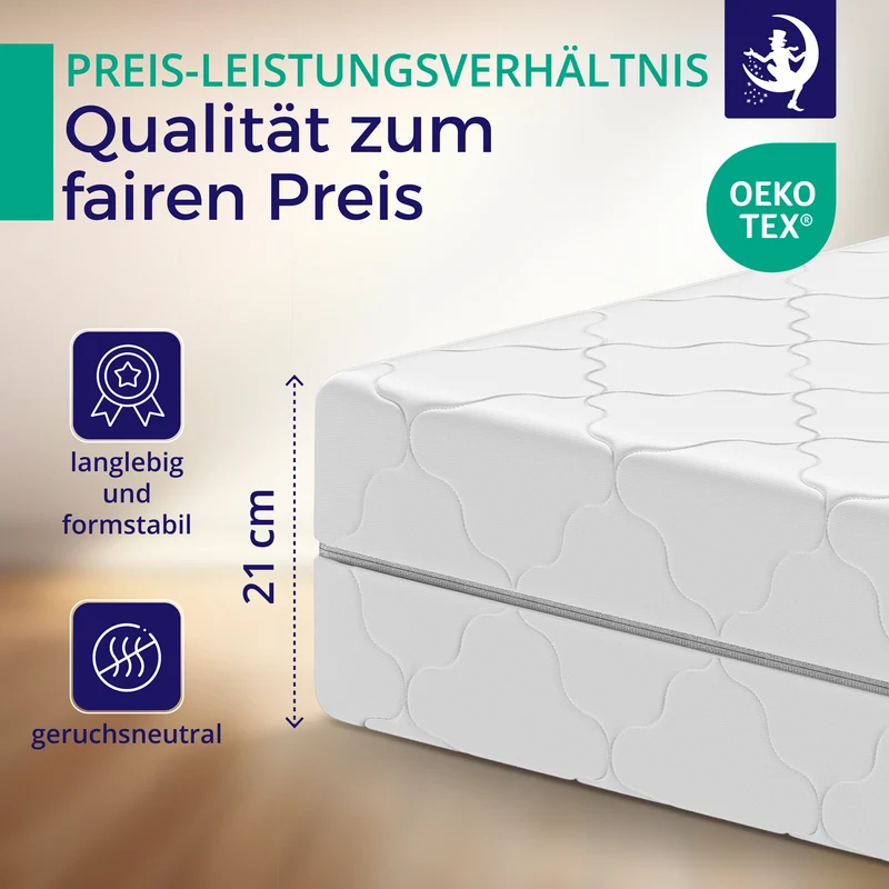 Taschenfederkernmatratze Komfort 21 cm – H2