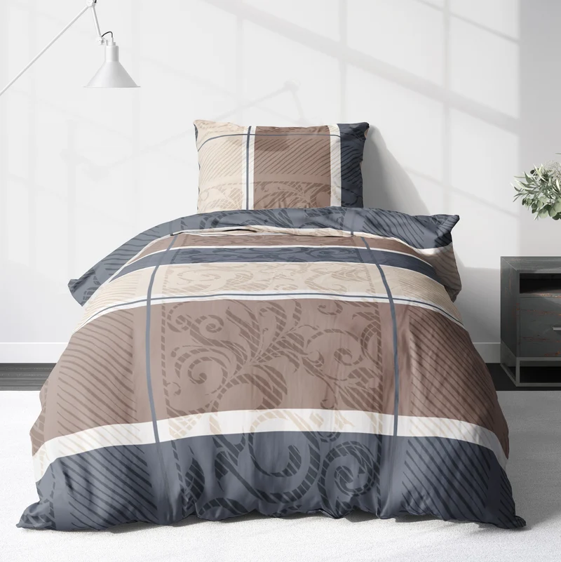 Biber Bettwäsche-Set Paisley in Taupe Beige