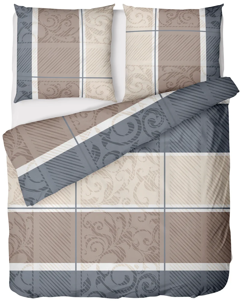 Biber Bettwäsche-Set Paisley in Taupe Beige