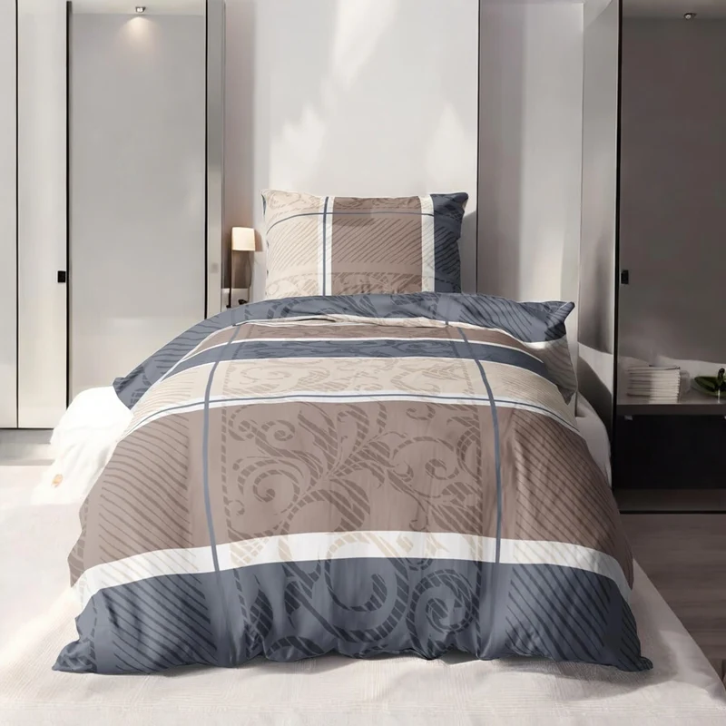 Biber Bettwäsche-Set Paisley in Taupe Beige