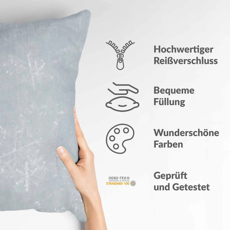 Gesundheitskissen Grau mit Schneeflocken