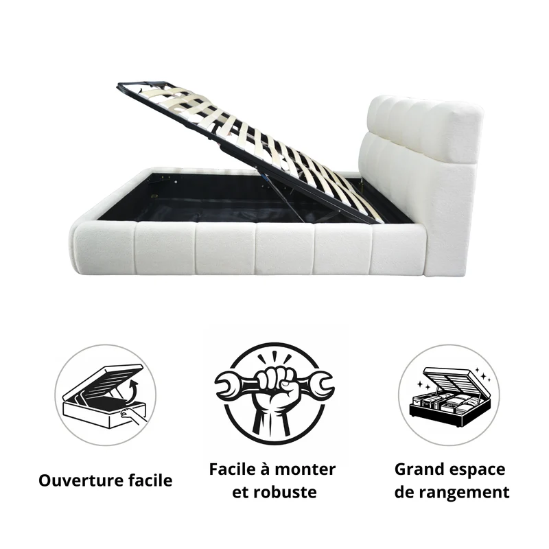 Ensemble lit coffre moderne et matelas d'hôtel - Collection Aneto
