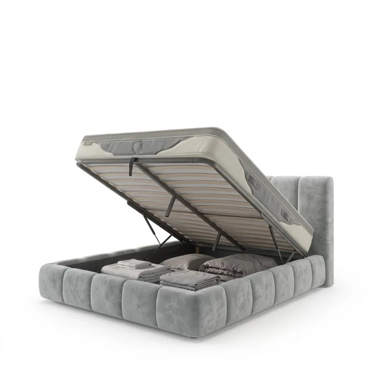 Ensemble lit coffre moderne et matelas grand confort - Collection Everest