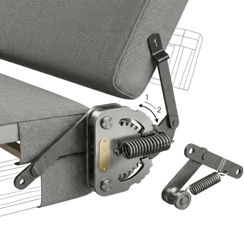 Canapé convertible avec matelas mémoire de forme beige - Collection canape lit
