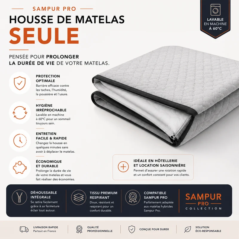 Housse universelle pour matelas hybride - Collection Pro