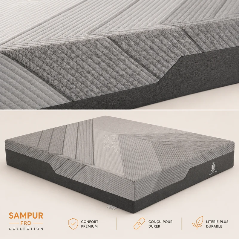 Matelas hybride déhoussable mémoire de forme et ressorts ensachés - Collection Pro