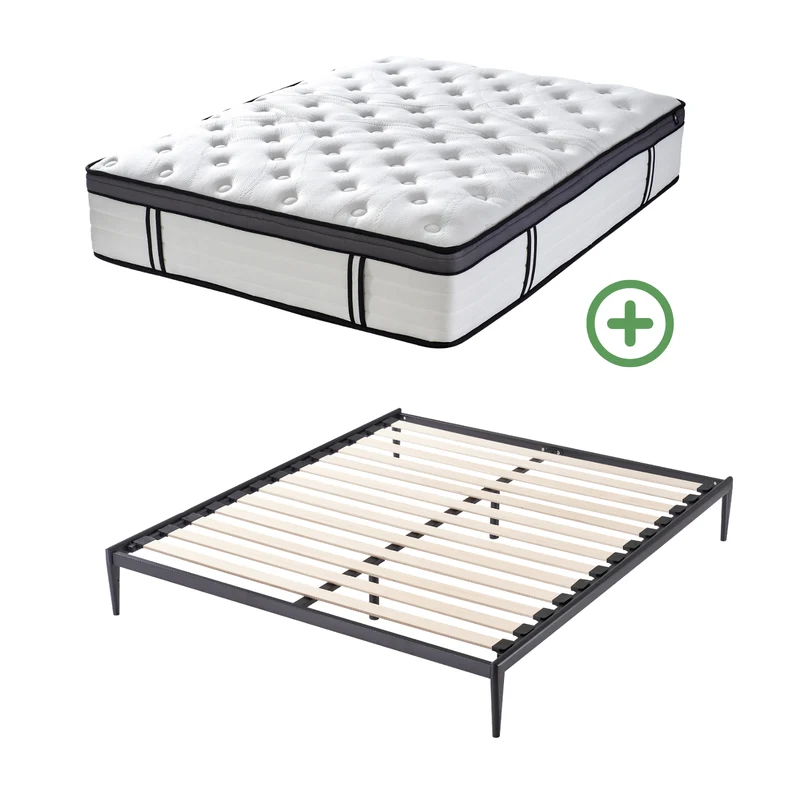 Ensemble sommier industriel et matelas grand confort hybride - Collection Factory