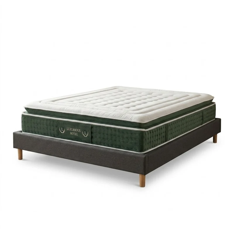 Ensemble literie complet avec lit et matelas d'hôtel - Collection Tissu