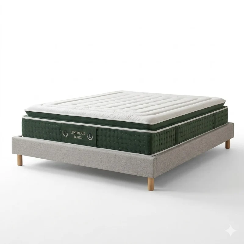 Ensemble literie complet avec lit et matelas d'hôtel - Collection Tissu