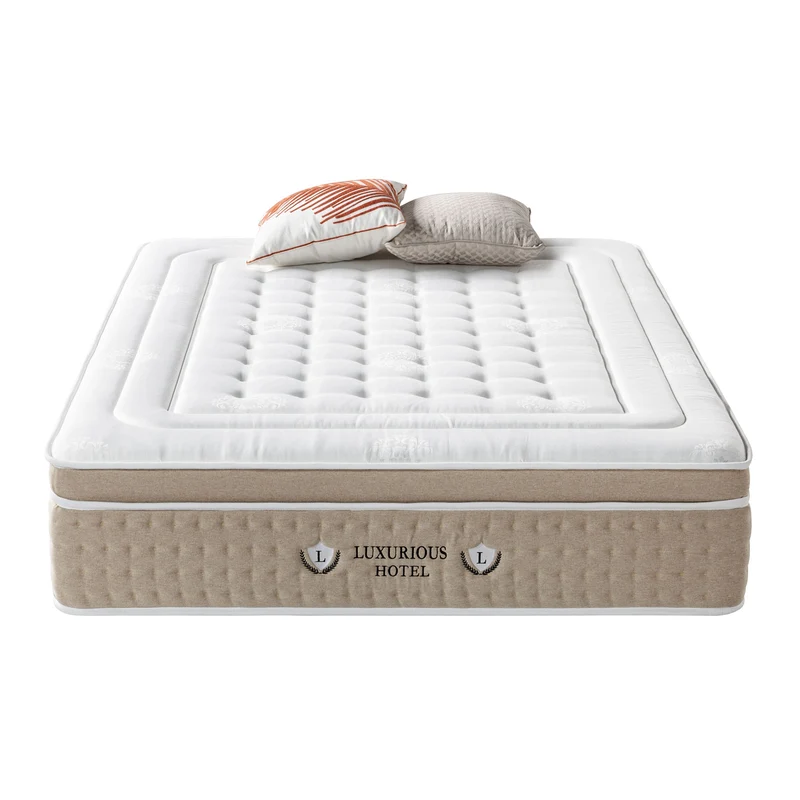 Ensemble avec lit fixe et matelas d'hôtel - Collection Simili cuir