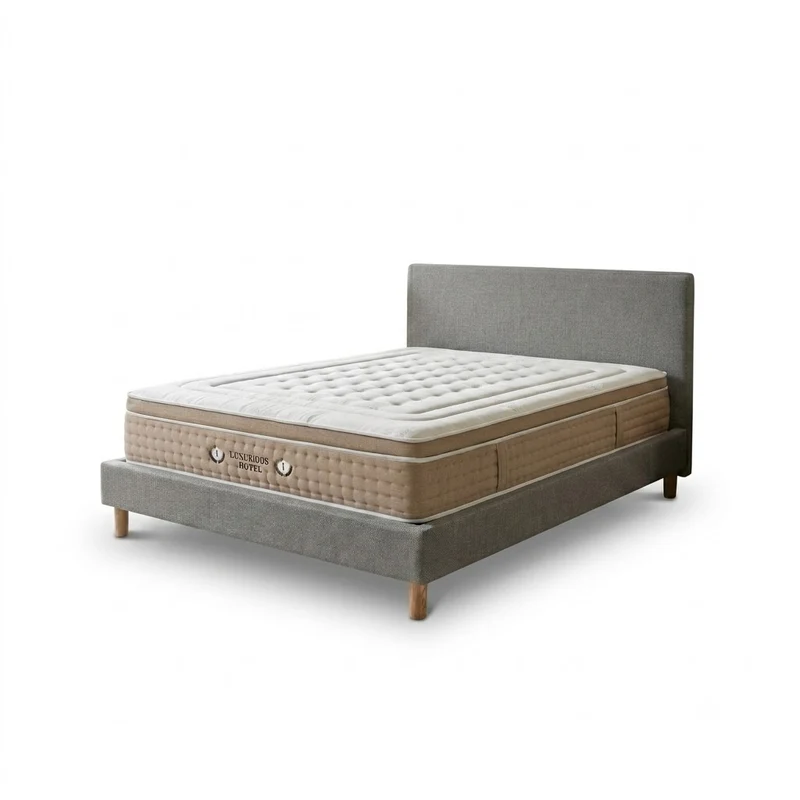 Ensemble avec lit fixe et matelas d'hôtel - Collection Tissu