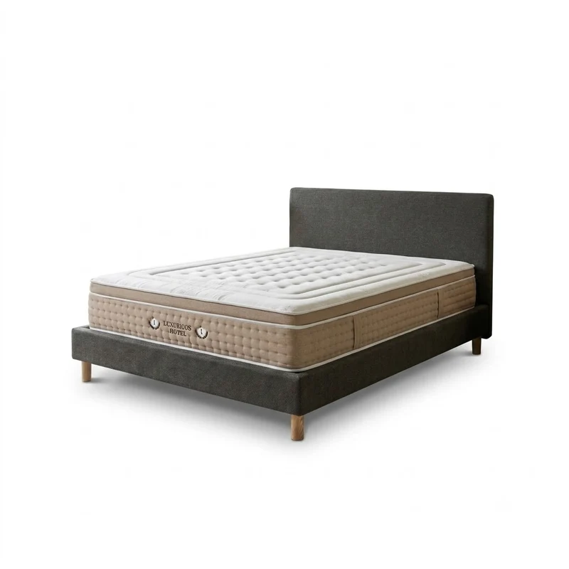 Ensemble avec lit fixe et matelas d'hôtel - Collection Tissu