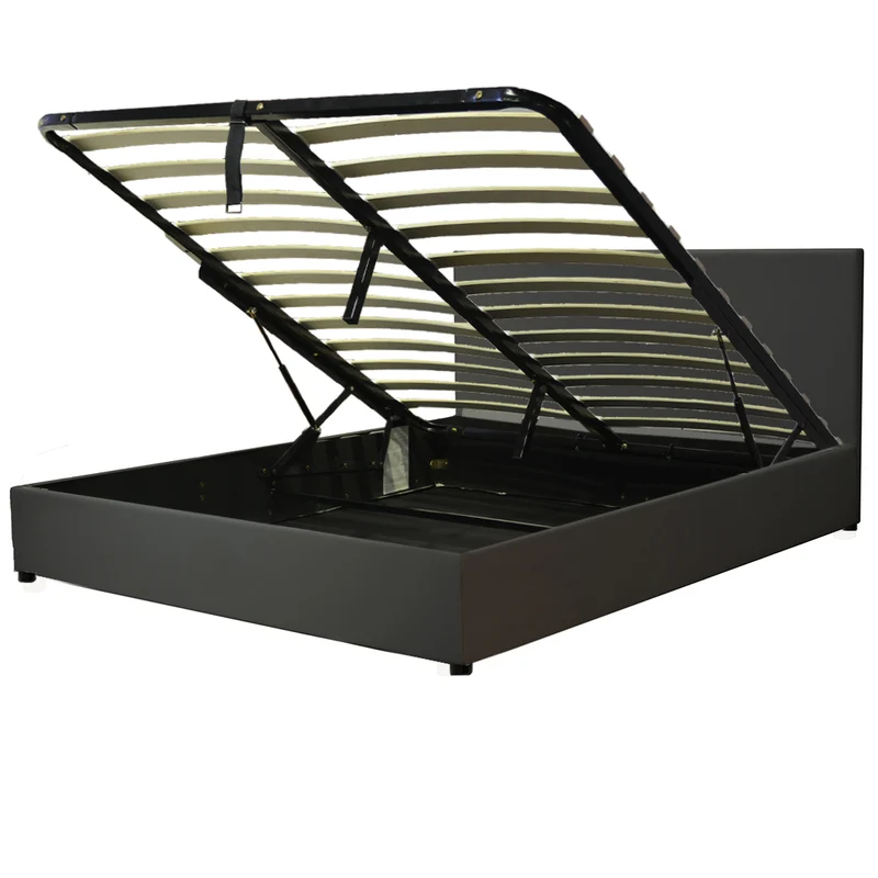 Ensemble literie complet avec lit coffre et matelas d'hôtel - Collection Simili cuir