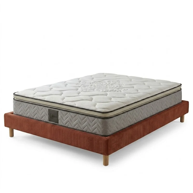 Ensemble lit et matelas confort - Collection Velours côtelé