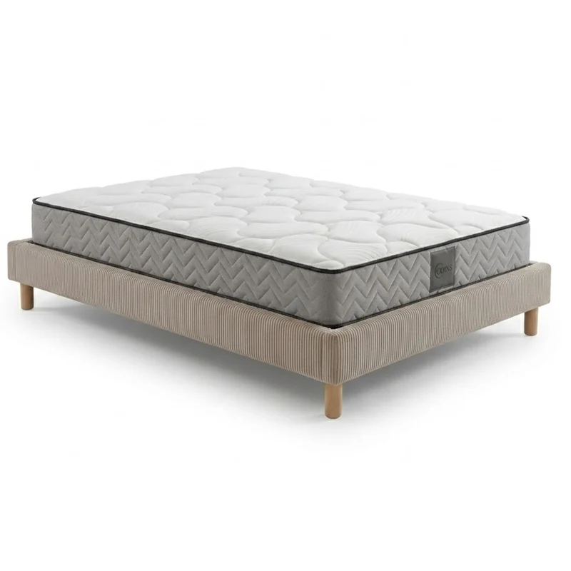Ensemble lit et matelas confort - Collection Velours côtelé