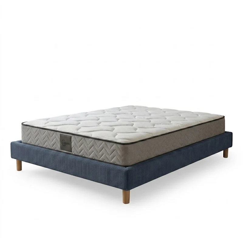 Ensemble lit et matelas confort - Collection Velours côtelé