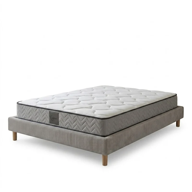 Ensemble lit et matelas confort - Collection Velours côtelé