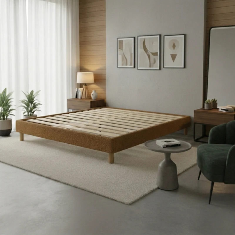 Ensemble literie complet avec lit et matelas d'hôtel - Collection Bouclette