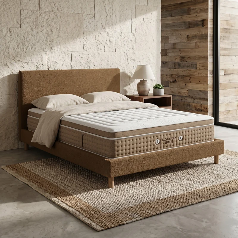 Ensemble avec lit fixe et matelas d'hôtel - Collection Bouclette