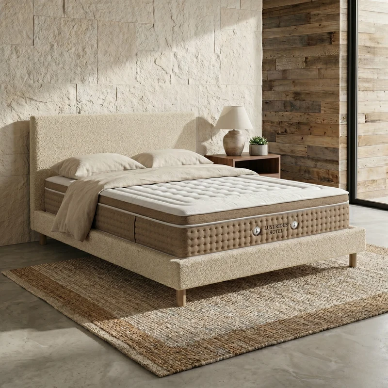 Ensemble avec lit fixe et matelas d'hôtel - Collection Bouclette