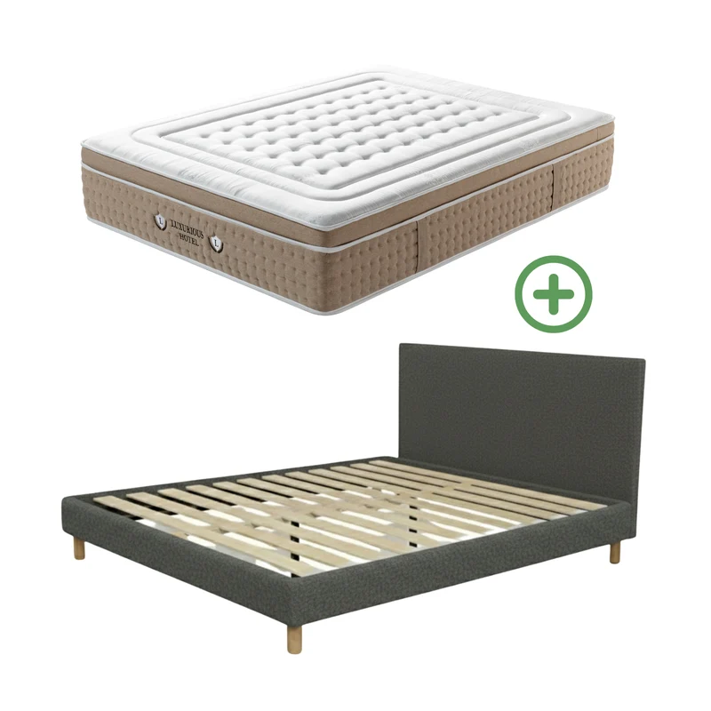 Ensemble avec lit fixe et matelas d'hôtel - Collection Bouclette